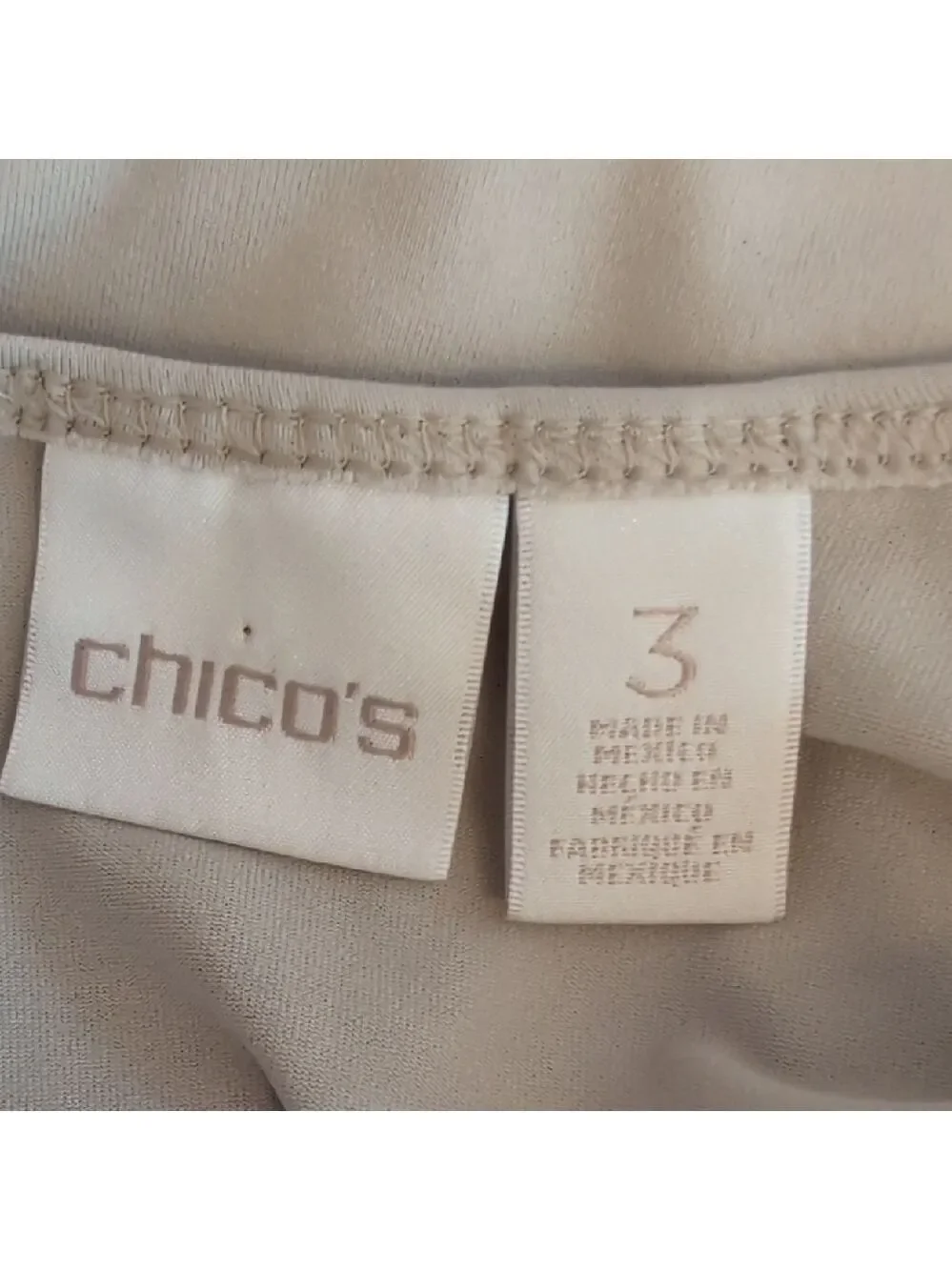 Chico's Beige Sleeveless Stretch Camisole Tank Top 3/L          -809Z